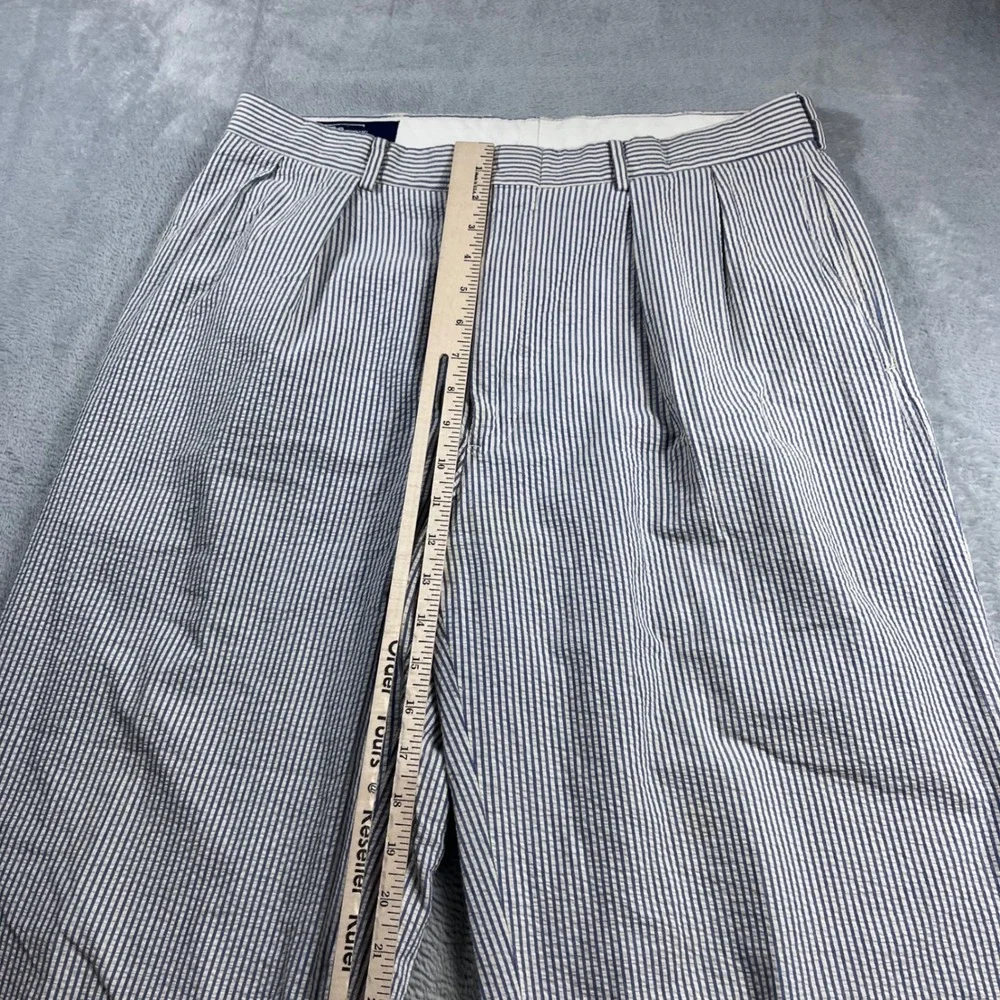 Polo Ralph Lauren Mens 34x34 Blue Seersucker Pleated Pants 4820809RG